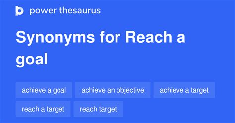 synonym for reaching goals.